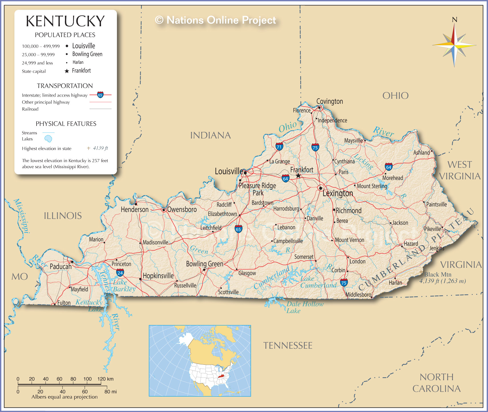 interstate map of kentucky